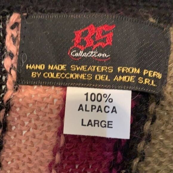 BS COLLECTION PERUVIAN ALPACA HANDMADE TUNIC SWEATER SIZE LARGE - Picture 5 of 5